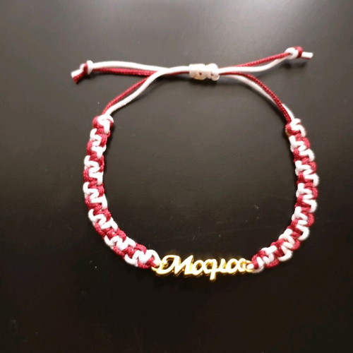 Mama bracelet new, large letter size, red and white, handmade