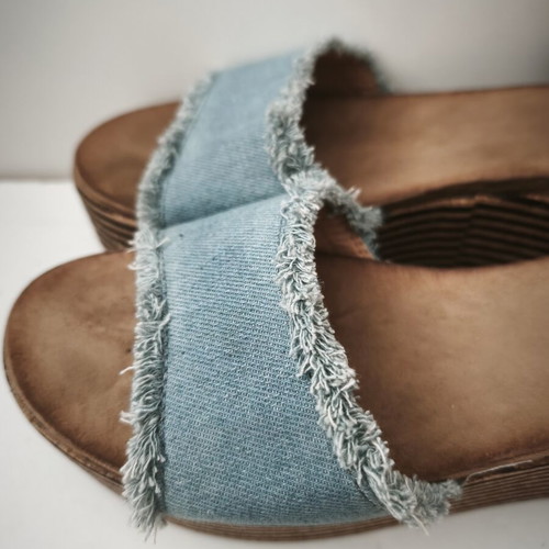 Flatform sandals Ideal Shoes like new, size 41, blue and brown