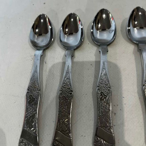 Vintage set of 6 Rostfrei stainless steel dessert spoons Byzantine 16cm