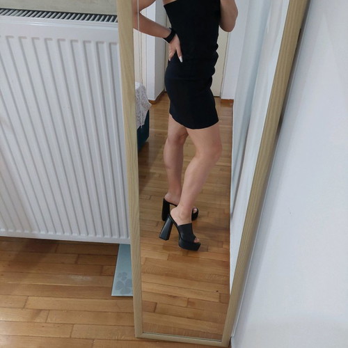 Versace dress used, black with gold thread, size S