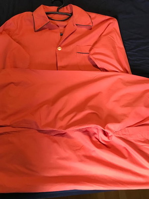 Vintage men's pajama set 100% cotton, like new, coral red