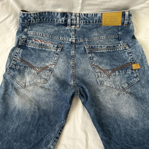 Men's denim bermuda shorts like new, size 34, blue