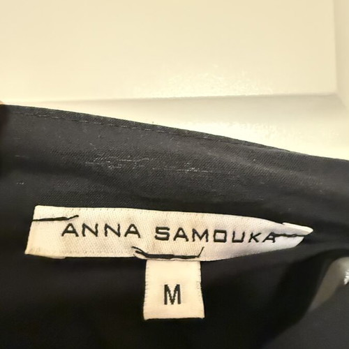 Anna Samouka black shirt with gold embroidery M like new