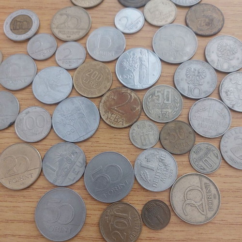Coin collection used, pack of 38 from 9 countries