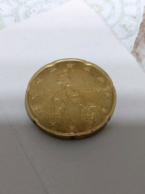 Ιταλικό κέρμα 20 λεπτών ευρώ μεταχειρισμένο, 2002, νομισματοκοπείο Ρώμης