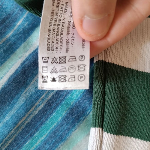 Zara striped crop sweater green and cream, like new, size M