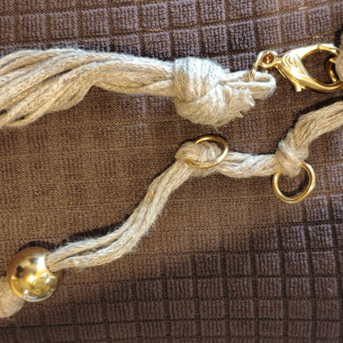 Vintage handmade belt 80s like new, beige and gold