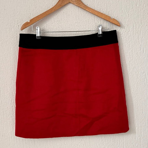 Georges Rech wool and cashmere skirt like new, size L, red and black