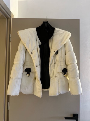 Puffer jacket used, white, size S with gold details