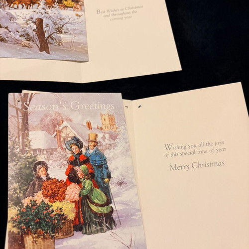Vintage Christmas cards set of 8, Victorian and classic style, like new