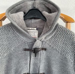 Knitted cardigan with fleece lining like new, gray, size XL