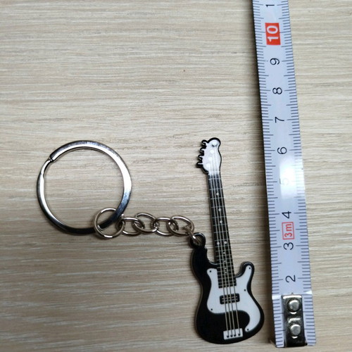 Electric guitar keychain new stainless steel