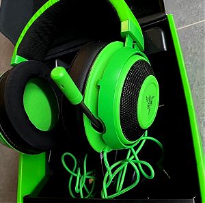 Razer Kraken Over Ear Gaming Headset με συνδεση 3.5mm πρασινο