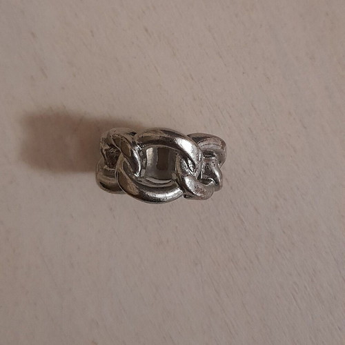 Ring new stainless steel with chain design, silver color