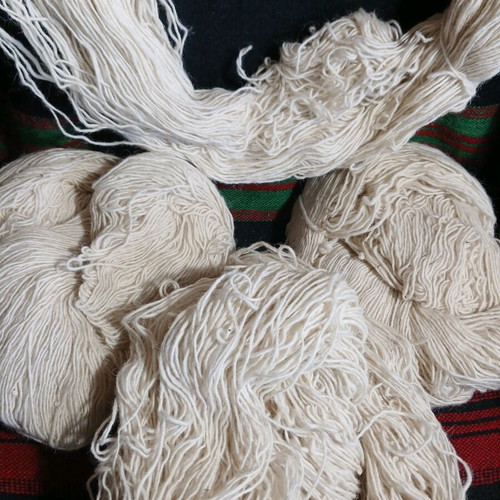Raw silk yarn new, 4 large skeins