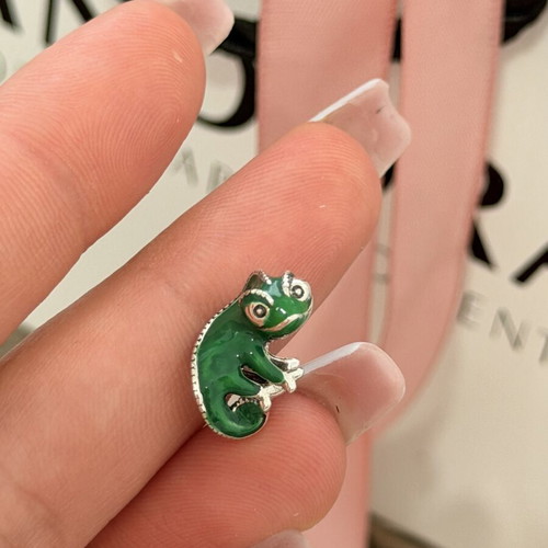 Pandora Disney chameleon charm, green and silver, 925