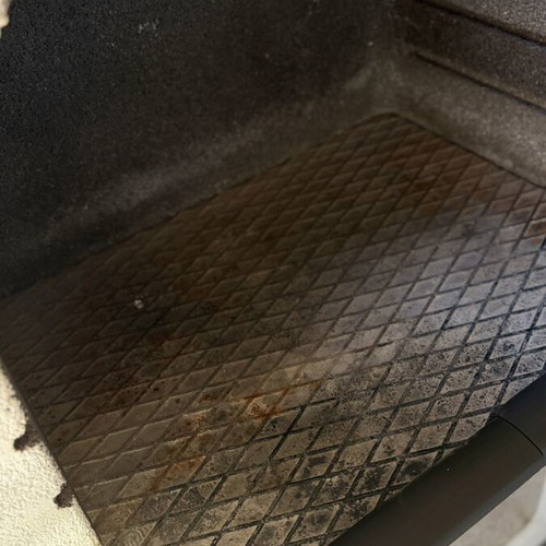 Garden barbecue made of refractory concrete used