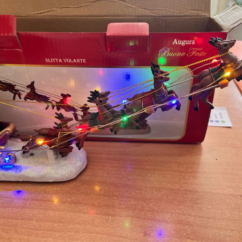 Christmas sleigh with Santa Claus and music new