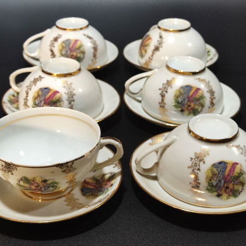 1960s Serving Set Made in Japan like new with 6 Cups and Creamer