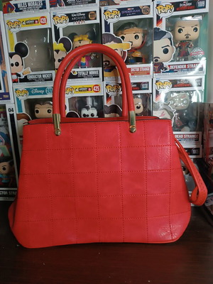 Handbag and shoulder bag like new, red, crossbody option