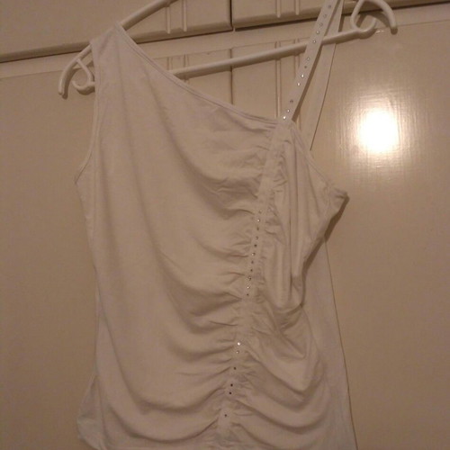 Tirante white blouse used with ruching and strass