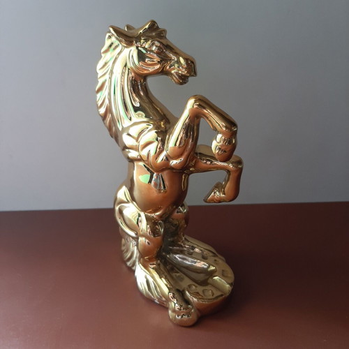 Vintage porcelain horse ashtray from Japan like new with gold finish
