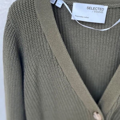 Selected khaki cardigan, comfortable, size M