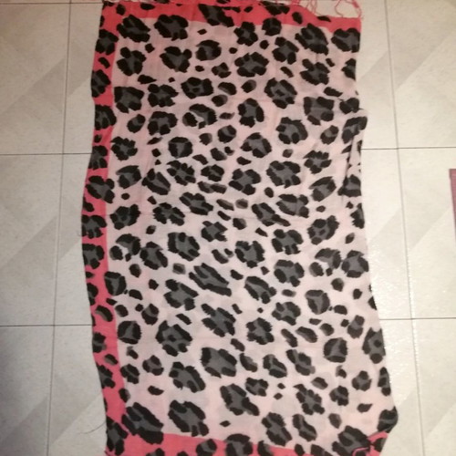 Animal print pink scarf