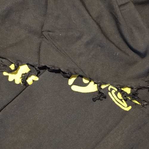 The Sushi Bar black scarf like new with yellow fish design