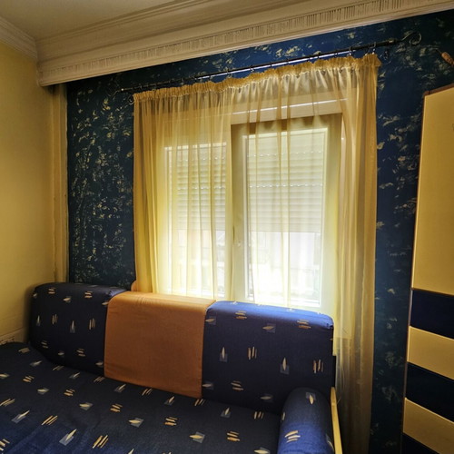 Complete children's bedroom furniture set used, blue and yellow tones