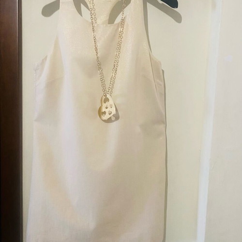 Mini dress vintage Kate Moss Topshop beige with gold thread like new, size M