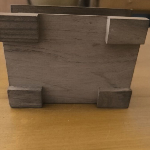 Vintage wooden jewelry box with handmade Les Gets chalet design