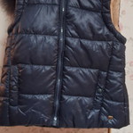 Tiffosi sleeveless vest with fur hood, blue, size 5-6 years