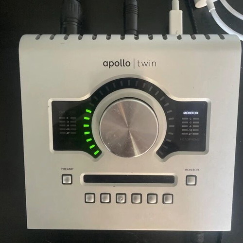 UAD Apollo Twin audio interface used with plugins and cables
