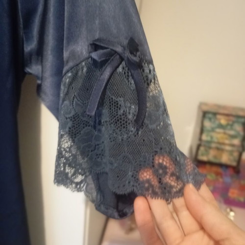 Abysse satin lingerie set like new, dark blue