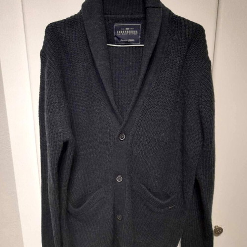 Funky Buddha men's knitted cardigan with buttons, size M, like new, blue