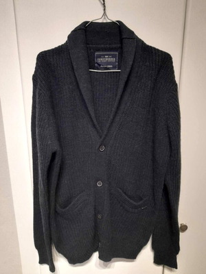Funky Buddha men's knitted cardigan with buttons, size M, like new, blue