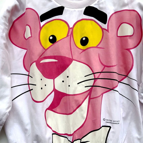 UNITED ARTISTS AMERICANWEAR PINK PANTHER Reversible Double Face Puffy Sweater Vintage Collectible