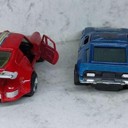 Vintage toy cars Porsche Turbo and Maserati Bora like new, 1/37 scale
