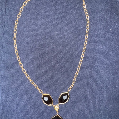Necklace with black stones used