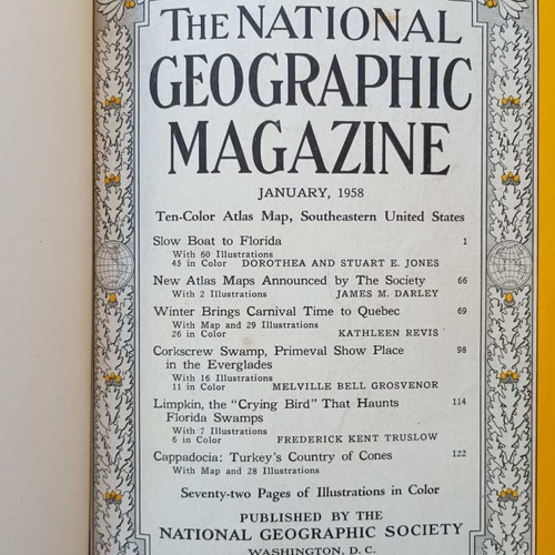 National Geographic magazine American edition, 1953 and 1958 volumes
