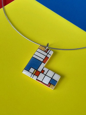 M-art S-tudio handmade necklace new, blue and red