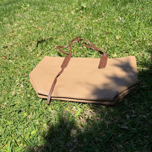 Shopping bag brown shoulder A To Z Greek new with large space