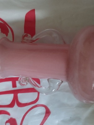 Pink Glass Vase like new with 3 gifts