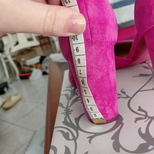 Women's pink pumps new, size 41, with thick 9 cm heel