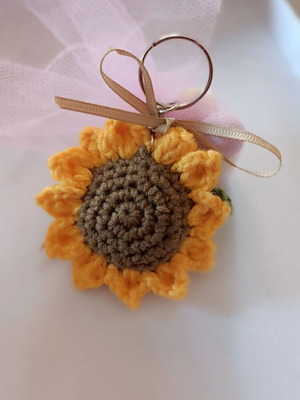 Handmade crocheted sunflower bomboniere new