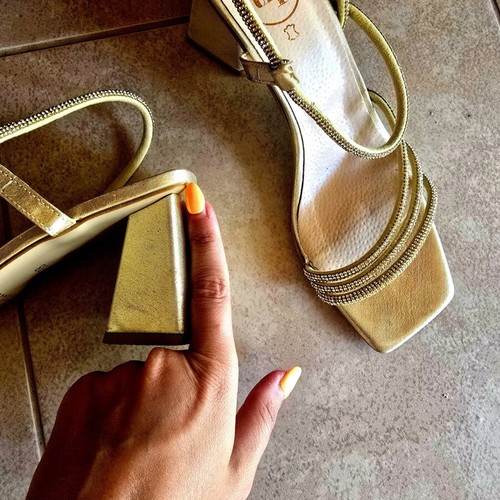 The Fashion Project gold platform sandals size 38 like new