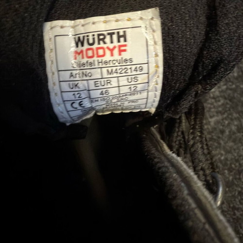 Wurth Modyf Safety Boots like new, size 45
