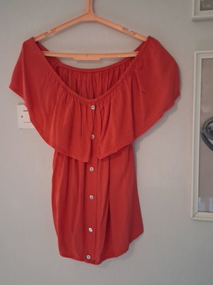 Coral blouse shirt style top like new
