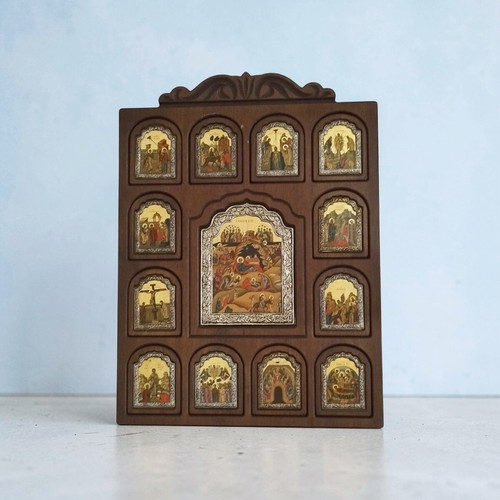 Collectible multi-themed icon The Way of Jesus with silver frame